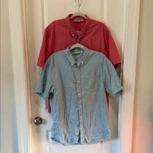 Vans Casual Pink and Light Blue Button-Down Shirts